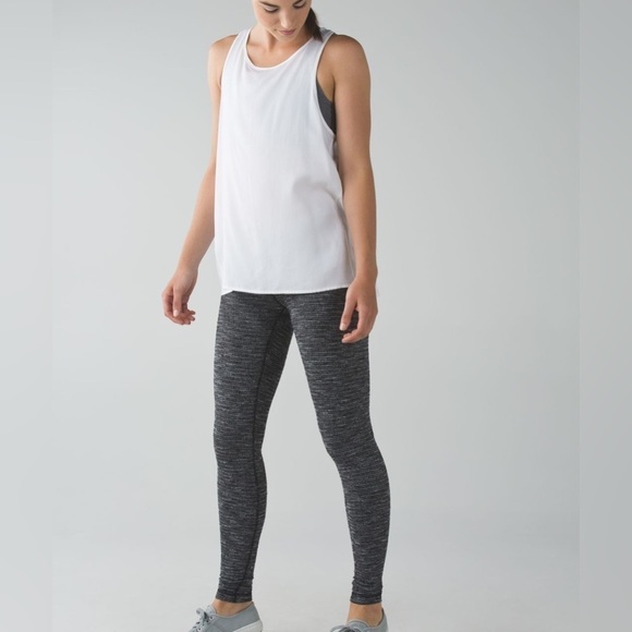 Lululemon | Wunder Under Pant III Coco Pique Black White Size 8 Gym Yoga Running - Picture 1 of 11